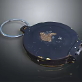 Vintage Black Tape Measure With Metal Ring And Measurement Markings