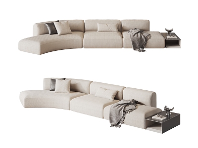 Modern Minotti Miloti Sofa Corner Sofa Three-Seat Sofa Arc Sofa model