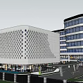 Modern office building office plot 3d model