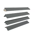 Gray Architectural Decorative Grooved Long Concrete Building Components With Regular Patterns For Construction 3d model