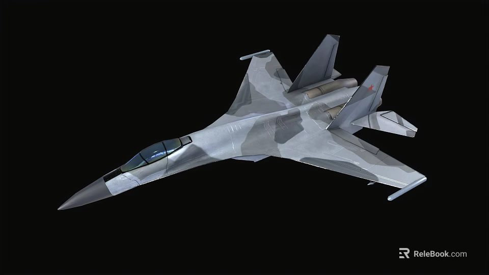 Camouflage Painted Fighter Jet With Sleek Aerodynamic Design And Modern Military Features 3d model 
