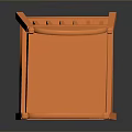 Orange Children's Bed Frame With Simple Headboard And Footboard 3D Rendering Design