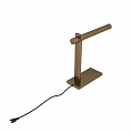 Modern Minimalist Brass Desk Lamp With Slim Illuminated Bar And Square Base