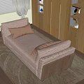 Bright Beige Sofa Bench With Light Brown Pillows On Soft Rug Near Wooden Cabinets