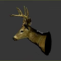Golden Deer Head Animal Wall Decor for Stylish Home Interior Decoration