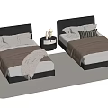 Modern single bedside table 3d model