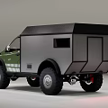 Military Green Off Road Car With Roof Rack And Large Tires For Adventure Camping Trips