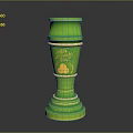 Green Decorative Birthday Cup With Happy Birthday Message Cake Pattern And Smooth Surface