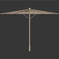 Light Colored Umbrella With Vibrant Pink Flowers And Green Leaves Pattern