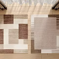 Modern Square Carpet Fabric Patchwork Carpet 3d model