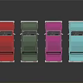 Vibrant Retro Toy Cars Display in Red Green Pink Blue Colors