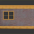 Small Kitchen Interior With Orange Counter Blackboard Menu Colorful Bowls Shelves And Blue Tiled Floor