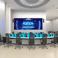Control Hall Design of Command Center in Monitoring Room 3d model