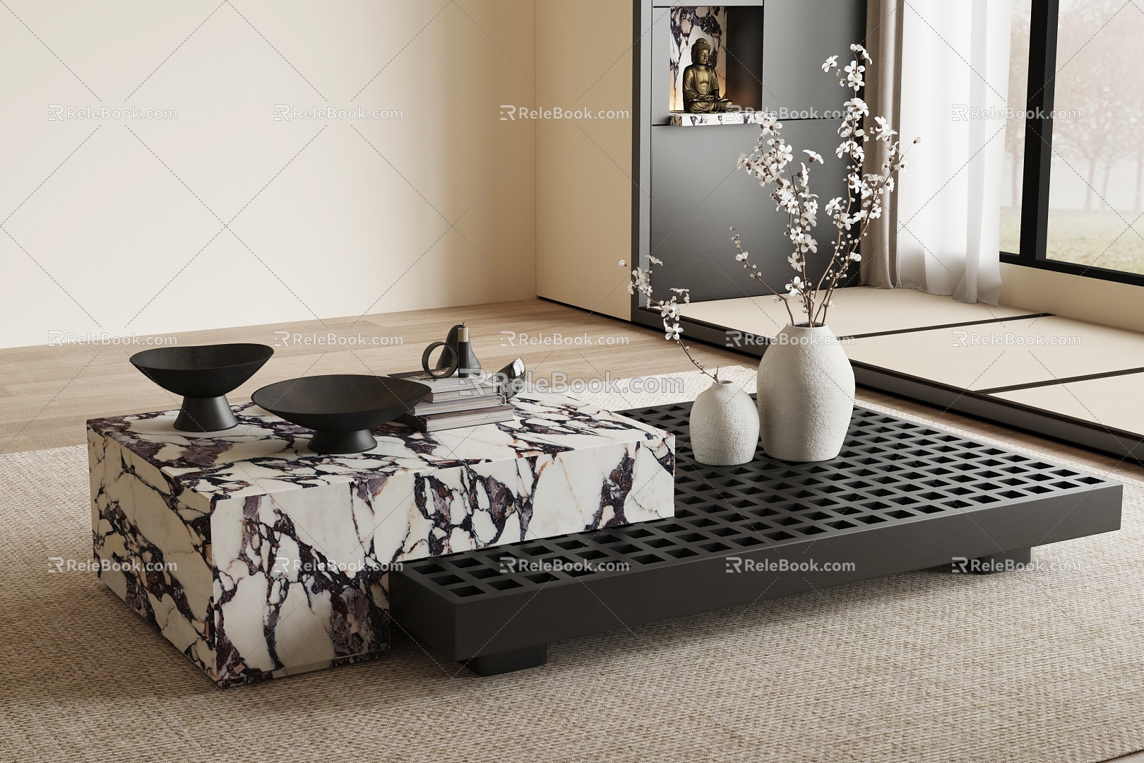 New Chinese Song Style Coffee Table 3d model