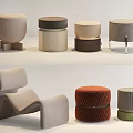 Modern Ottoman Designs With Various Shapes Colors And Fabric Materials