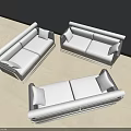 Modern White Two Seater Sofa With Metal Frame And Contemporary Design Elements 3d model