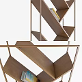 Modern Geometric Bookshelf Design With Tiered Staggered Shelves And Metal Frame For Home Decor