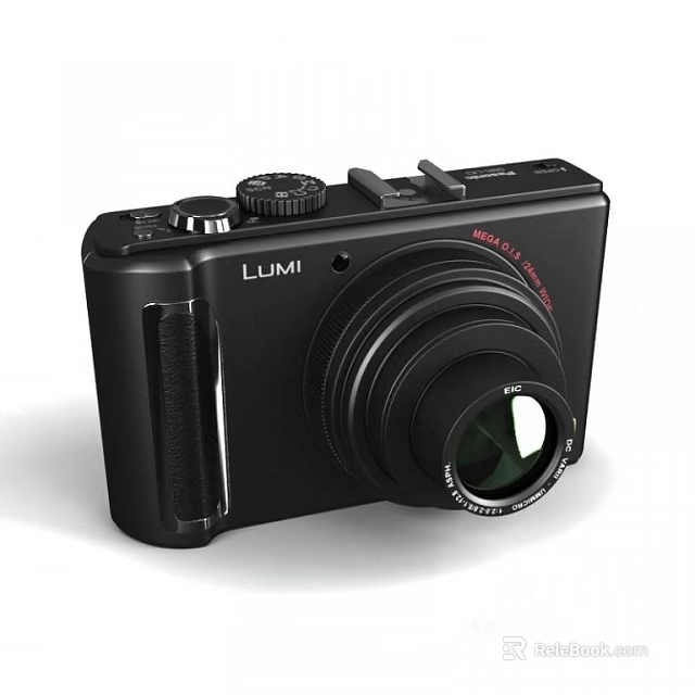LUMI Black Digital Camera With Compact Body And High Quality Control Dial Lens 3d model 