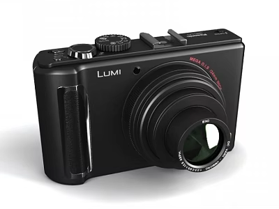 LUMI Black Digital Camera With Compact Body And High Quality Control Dial Lens 3d model