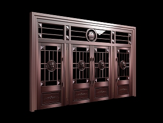 Imitation copper door court gate 3d model