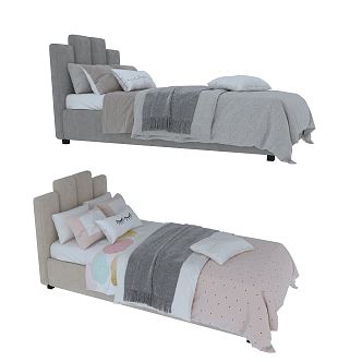 Modern Single Bed 3d model