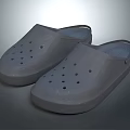 Gray Perforated Clogs Shoes Featuring Simple Design Breathable Holes And Rubber Sole