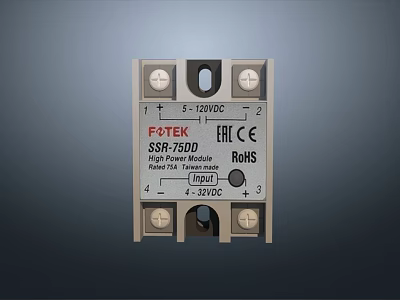 FOTEK SSR 75DD Solid State Relay High Power Module CE RoHS Certified 3d model
