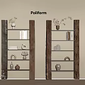 Wooden Shelves With Natural Texture Displaying Books Vases And Decorative Items In Home