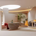 Beauty and Hair Salon Modern Interior with Professional Styling Equipment and Comfortable Seating