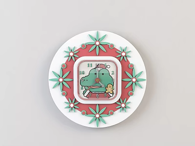 Modern clock cartoon children wall clock 3d model