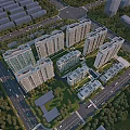 Aerial Planning of Modern Residential Complex With High Rise Buildings Green Spaces And Roads