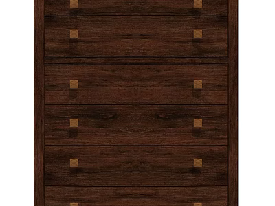 Dark Brown Wooden Chest of Drawers with Multiple Drawers and Square Knobs 3d model