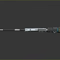 Futuristic Sci Fi Weapon Design With Sleek Metallic Body And Blue Neon Accents