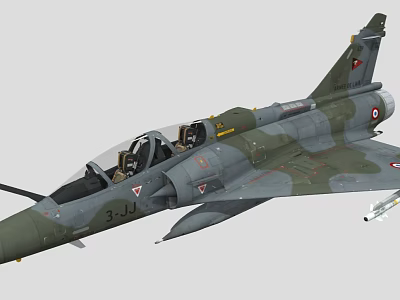 Two Seat Camouflage Fighter Jet With Tail Insignia Serial Number 3 JJ And Weapon Payload 3d model