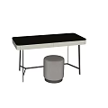 Modern Dressing Table With Drawers And Matching Upholstered Stool Design 3d model
