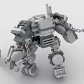 LEGO Toy Blocks Fighting Robot Gundam Mech Warrior Transformers 3d model