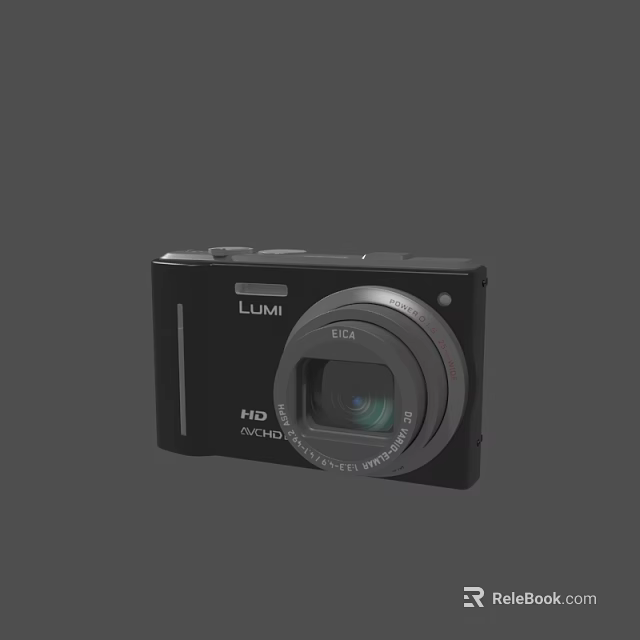 LUMI Compact Digital Camera With HD 50MP Lens And Black Design 3d model 