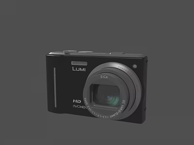 LUMI Compact Digital Camera With HD 50MP Lens And Black Design 3d model