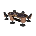 Modern Texas Poker Table Chess and Cards Table and Chair Entertainment Table 3d model