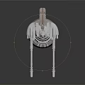 3D Rendered Industrial Mechanical Component With Multiple Cannon-like Arms And Round Metal Base