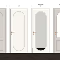 Hinged Interior Doors with Various Designs Glass Panels and Neutral Color Finishes