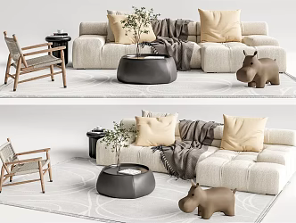 Modern Sofa Coffee Table Combination Sofa Coffee Table 3d model