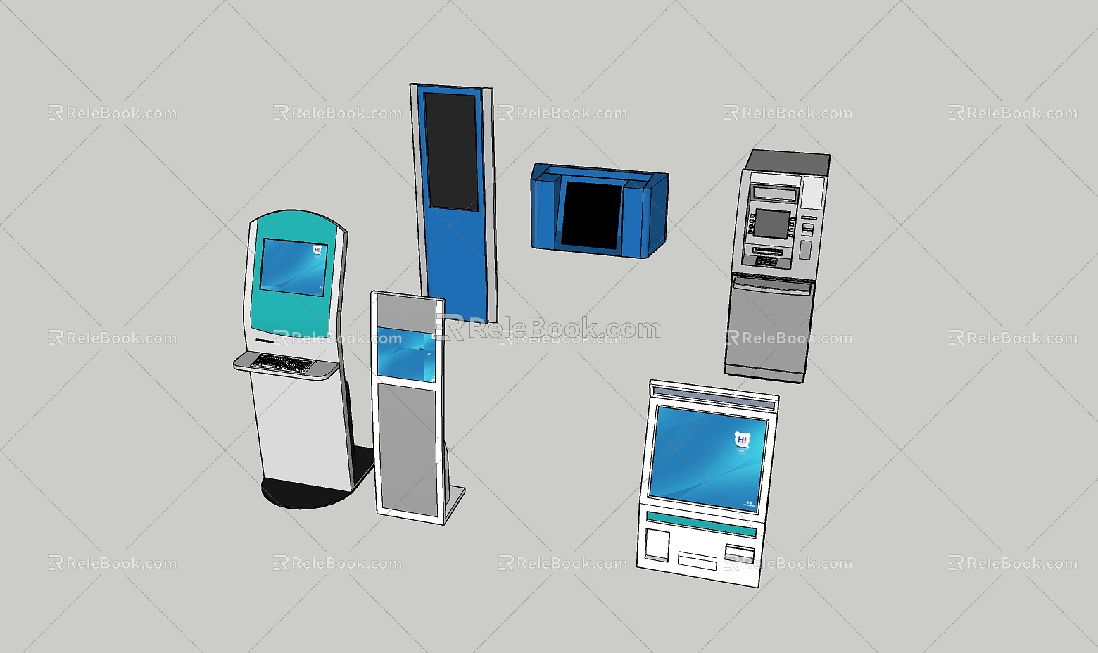 Modern all-in-one machine number calling machine number taking machine cash machine bank machine tool 3d model