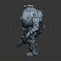 Robot Character With Mechanical Armor Helmet Weapon And Detailed 3D Model Design 3d model