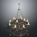 Classic Multi Tiered Chandelier With Metal Frame And Candle Lights For Decorative Furniture