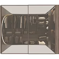 Modern Walk in Closet Design With Hanging Clothes Shelves And Storage Drawers