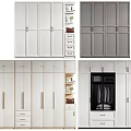 Modern Wardrobe Designs With White Gray Finishes Drawer Storage Open Shelves And Hanging Space