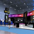 Lutronic Exhibition Booth With Blue Car Display And Interactive Stands In Modern Event