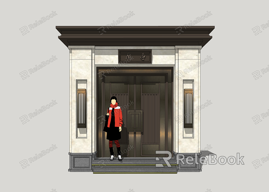 New Chinese Style Door Entrance Door model