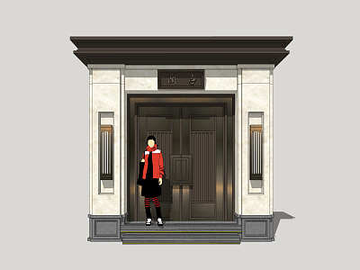 New Chinese Style Door Entrance Door model